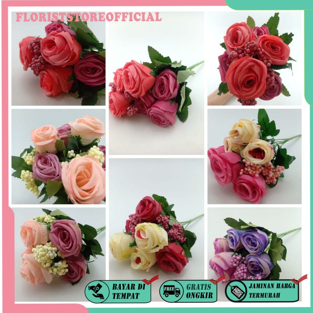 Jual COD BUNGA MAWAR BUNGA TANGKAI PLASTIK BUNGA ARTIFISIAL BUNGA ...